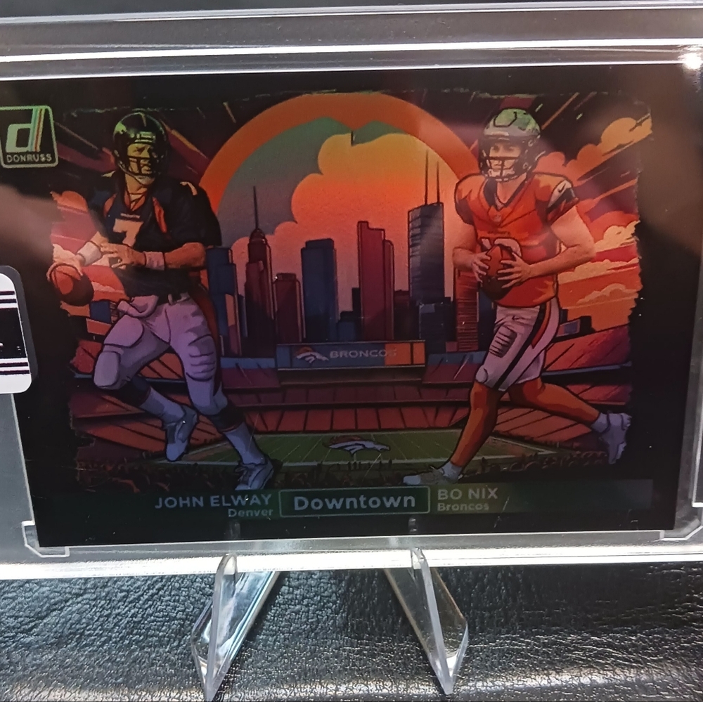 2024 Panini Dual Downtown John Elway & Bo Nix Novelty Card